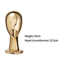 Retail Store Fiberglass Cap Wigs Hat Display Abstract Gold Silver Chrome Mannequin Head Stand Adjustable Height for Sale Mannequin Head auksas