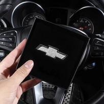 Automobilio vairo centrinis emblemos logotipas Bling kristaliniai lipdukai Chevrolet Chevy Cruze Equinox Malibu Spark Sonic Captive Aveo black