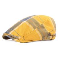 Lattice Lattice Sun Hat Cotton Flat Peaked Cap Elegant Plaid Beret Hat  Travel geltona
