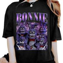 Vintage Fnaf Bonnie Shirt, Five Nights at Freddy Shirt, Unisex, Short Sleeve S blue