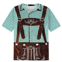 Bavaria beer 3D printed t-shirt mens casual streetwear oversized top Oktoberfest lederhosen german fashion S black