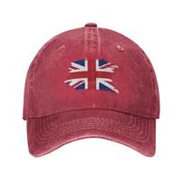 Individualus medvilninis JK vėliavos beisbolo kepuraitė Lauko moterų ir vyrų reguliuojama Union Jack Britiška didžiuojamo tėčio kepurė Baseball Cap gray