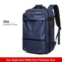 Men's Vacuum Compression Business Laptop Backpack blue