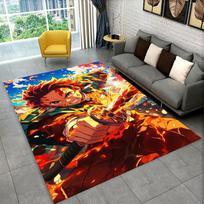 Cartoon Demon Slayer Anime Kamado Nezuko Tanjirou Carpet Rug for Playroom Bedroom Living Room Sofa Home,kid Non-slip Floor Mat 40x60cm orange