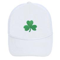 Irish Clover Baseball Cap Embroidered Sponge Mesh Caps Men's and Women's Outdoor Shade Sun Hat Festival Gift 56-58cm green