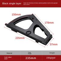 Stainless steel Shoe Cabinet Hinges Thickened Turning Rack Shoes Rack Fittings Hinge Fittings Movable Flip Plate Frame black