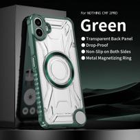 Magnetic Phone Case For Nothing CMF Phone 2 Pro Case PC Transparent Hard Cover Hybrid Armor Shell Shockproof Bumper Nothing CMF Phone 2 Pro žalia