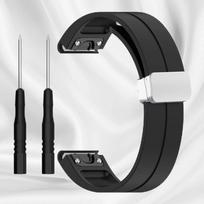 26mm 22mm Magnetic Buckle Strap For Garmin Fenix 7 7X 6X Pro 5Plus 6S 7S 3 3HR Forerunner 965 945 Silicone Bracelet Watchband QuickFit 20mm white