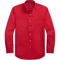 Polo Ralph Lauren Medvilniniai vienspalviai ilgomis rankovėmis standartinio kirpimo marškiniai Vyriški marškiniai 710937993-012 S red