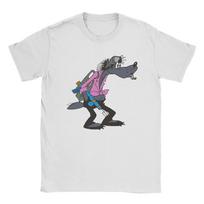 Nu Pogodi Wolf Cigarette Smoking T-Shirt Beach Harajuku T-Shirts Men Cotton O Neck Plus Size C XXXL gray