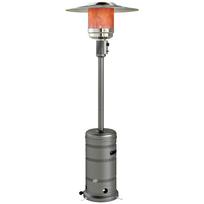 Portable Butane Gas Heater 13000W with Anti-Tip System Piezoelectric Ignition and Wheels 82x82x222 cm Gray 82 x 82 x 222 cm