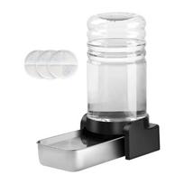 Pet Water Fountain 5.7L Capacity Stainless Steel Container Triple Filter System Easy to Clean 1 white