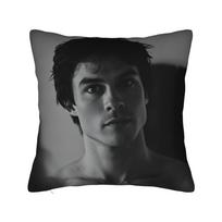 Pillow Cover Damon Salvatore The Vampire Diaries  Funny Pillow Case For Wedding Party Home Decor Pillowcases 30cmx30cm(12x12Inch) black