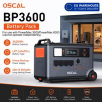 OSCAL PowerMax6000 Nešiojama elektrinė 6000W 3600Wh LiFePO4 Saulės generatorius 57600Wh Išplečiamas 120V/240V UPS Greitas įkrovimas PROGRAMĖLĖ namams, kemperiui, nepriklausomam nuo tinklo BP3600(battery pack)-yy