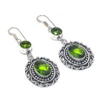 Peridoto brangakmenis 925 prabos sidabro auskaras 2,36 gray