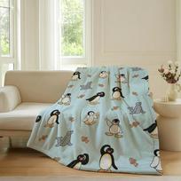 Cartoon cute Pingu Blanket For Sofa Office Bed Plane Travel Sleep Read Relax Camping Soft And Warm 75x90cm