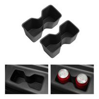 Quick Install Not Slip Cup Holder Insert Strong TPE Automotive Organizers Sturdy TPE Cup Cushions Pair for Vehicles 1 black