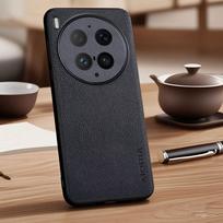 Case for Vivo X300 ultra Pro X200 FE vivo X80 Pro faux pebbled leather funda Phone cover for Vivo X300 ultra case capa vivo X300 Ultra juoda