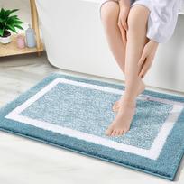 Olanly Non-Slips Bath Mats For Bathroom Microfiber Extra Soft Mats Rugs Machine Washable Floor Mats Easy To Dry For Bathroom Rug 40x60cm šviesiai mėlyna spalva