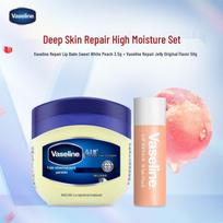 Vaseline White Peach Lip Balm & Original Repairing Jelly Set