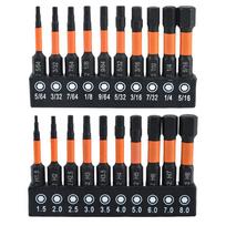 10/20 Pcs Allen Wrench Drill Bit Set S2 Steel 1/4 Hex-Shank Allen Key Drill Bit Set 2 In Long Magnetic Hex Bits Allen Bit Set