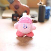 Cute And Soft Pink Kirby Plush Keychain Adorable Bag Charm For Kids rožinė