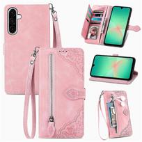 Compatible With Samsung Galaxy A57 5G Zip Pouch Magnetic Card Holder with Wrist Strap Wallet Pouch for Samsung Galaxy A57 5G mėlyna