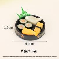 Japanese Sushi Plate Keychain: Dollhouse Bento Toy beige