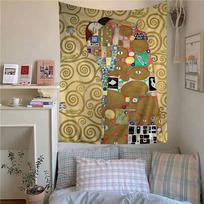 Artist Gustav Klimt Classic Collection Diy Wall Tapestry For Living Room Home Dorm Decor Wall Art Decor 74x94cm(29x37in) beige