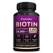 Biotin Beauty Complex Capsules 25000mcg, Marine Collagen & Hyaluronic Acid, 120 Vegetable Capsules 120 Capsules