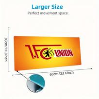 Union Berlin FC Mouse Pad, Large Gaming Desk Mat, Non-slip XXL Mousepad for Laptop & Tablet, Mini PC Playmat with Stitched Edges 30cmx60cm(11.8x23.6inch) yellow