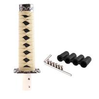 Pavarų perjungimo rankenėlė Katana Stick Shift Knob Samurai Sword Shifter Rankena Universali Manualinei Automatinei Automobiliams su 4 Adapteriais beige