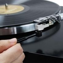 Grotuvo kasetės adatos šepetėlis viniliniam plokštelių grotuvui, patefonui, antistatinis adatos šepetėlis, fono adatos valiklis black