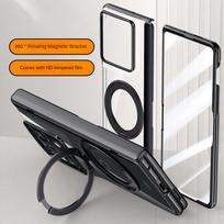Skaidrus su metaliniu magnetiniu žiedu Laikikliu Grūdinto Stiklo Plėvelė Pilnos Apsaugos Dėklas Motorola Razr Fold Pavasario Vyrio Dangteliui black