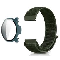 22 mm nailoninis laikrodžio dirželis ir PC dėklo dangtelis Garmin Venu 4 45 mm išmaniajam laikrodžiui, pakaitinis laikrodžio dirželis Venu4 41 mm apyrankė Venu 4 41mm armijos žalia spalva