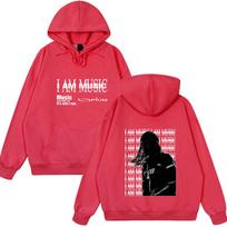 Rapper Playboi Carti I AM MUSIC LOGO Print Hoodies Opium Ken Carson Narcissist Tops Men Women Clothing Hip Hop Oversized Wears S red