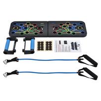 WEZHO 23-in-1 Push-up Board with Resistance Bands black