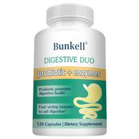 Probiotic + Enzymes Dietary Supplement, With Fungal Amylase, 120 Capsules Per Bottle 120 Capsules white
