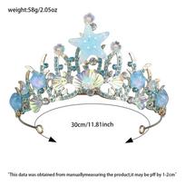 Mermaid Crown Diadems Halloween Ocean Style Costume Seashell Starfishs Hair Accessories for Women Girls Birthday Party Tiaras white