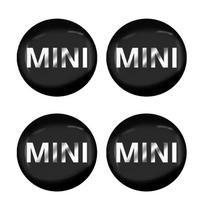4 vnt. 56 mm automobilio ratlankio centrinis dangtelis, emblema, logotipas, lipdukas, skirtas Mini Cooper JCW Works F54 F55 F56 F57 F60 R50 R52 R53 R55 R56 R57 dymfu11 black