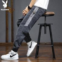 Playboy Men's Summer Casual Cropped Cargo Jogger Pants 3XL medžio anglis