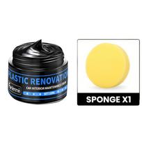 All-in-One Car Interior/Exterior Plastic Restorer Wax - Scratch Remover & Gloss Booster, Non-Greasy Formula for Dashboard, Doors yellow