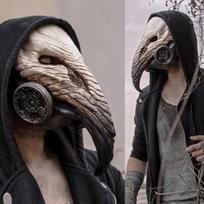 Paukščio kaukė su ilgu snapu Cosplay Retro Steampunk Rekvizitas Halloweeno kostiumui white