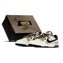 Nike Dunk Slip Resistant Abrasion Resistant Low top Skateboard Shoes Unisex Beige Brown HF4292-100(TeamA-S-BOX) 38 gray