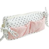 Simple and Niche Cute Snow-white Polka Dot Pencil Bag Large Capacity Student Pencil Box Makeup Storage Bags Stationery