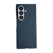 Aramidinių pluoštų raštas Magsafe dėklui Samsung Galaxy Z Fold 7 6 5 4 3 Fold7 Fold6 Kevlaro raštas Magnetinis dangtelis YYC003 Galaxy Z Fold7 mėlyna