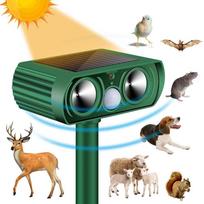 Humane Animal Repeller for Yard Security, Motion Activated Ultrasonic Animal Repellent with Solar Powered Charging, Outdoor Animal Repeller Featuring