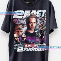 2 Fast 2 Furious Paul Walker marškinėliai ir vaikiški marškinėliai: Vintažiniai filmo marškinėliai 120 gray
