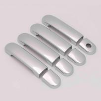 For Nissan Tiida C11 Versa Latio March Micra K12 CUBE Livina ABS Chrome Door Handle Cover Trims Sticker Car Styling Accessories Silver 0 button