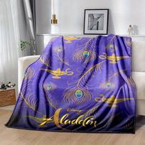 1 vnt., Aladino įkvėpta namų dekoratyvinė pledas: Stebuklinga dovana jūsų svetainei, miegamajam ar laukui, flanelinis pledas 80x120cm blue